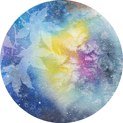 Detail aquarelle de CatMat Galaxie Automne
